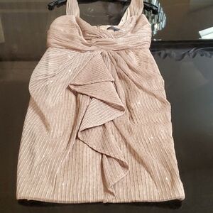 David Meister beige lightly beaded 4 reg dress excellent/new condition